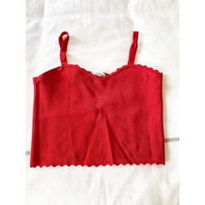 Zara cropped top with the scalloped finishes